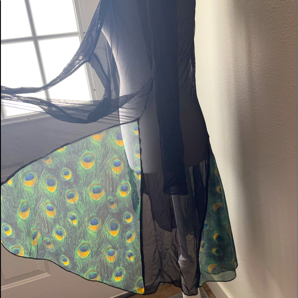 Sheer Peacock cover-up dress